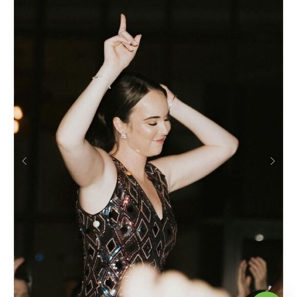 Ramy Brook Silver Pink Sequin Sheath Mini Dress - Picture 2 of 4